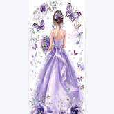 Aperturee - Aperturee Purple Quinceanera Butterfly Backdrop Elegant 15th Birthday Party Decor Floral Garden Photo Wall for Girls Celebration