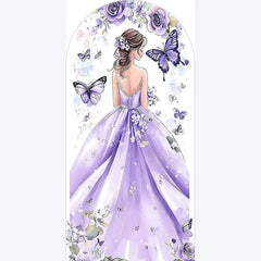 Aperturee - Aperturee Purple Quinceanera Butterfly Backdrop Elegant 15th Birthday Party Decor Floral Garden Photo Wall for Girls Celebration