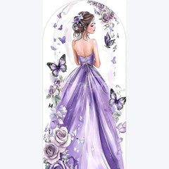 Aperturee - Aperturee Purple Quinceanera Butterfly Backdrop Elegant 15th Birthday Party Decor Floral Garden Photo Wall for Girls Celebration