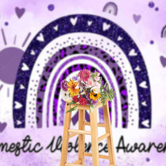 Aperturee - Aperturee Purple Rainbow Domestic Violence Awareness Backdrop