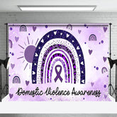 Aperturee - Aperturee Purple Rainbow Domestic Violence Awareness Backdrop