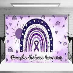 Aperturee - Aperturee Purple Rainbow Domestic Violence Awareness Backdrop