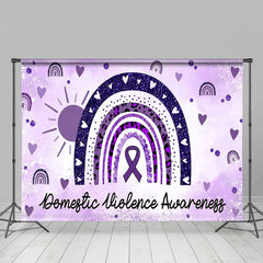 Aperturee - Aperturee Purple Rainbow Domestic Violence Awareness Backdrop