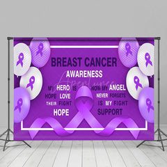 Aperturee - Aperturee Purple Ribbon Balloos Breast Cancer Awareness Backdrop
