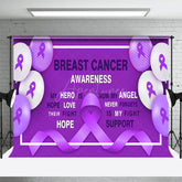 Aperturee - Aperturee Purple Ribbon Balloos Breast Cancer Awareness Backdrop
