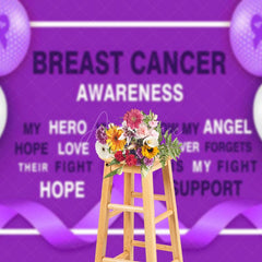 Aperturee - Aperturee Purple Ribbon Balloos Breast Cancer Awareness Backdrop