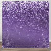 Aperturee - Aperturee Purple Silver Glitter Party Pillow Cover Backdrop