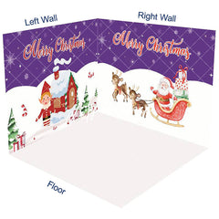 Aperturee - Aperturee Purple Sky Snowy Field Christmas Room Set Backdrop