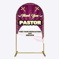 Aperturee - Aperturee Purple Sun Rays Cross Thank You Pastor Arch Backdrop