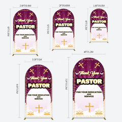 Aperturee - Aperturee Purple Sun Rays Cross Thank You Pastor Arch Backdrop