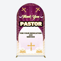 Aperturee - Aperturee Purple Sun Rays Cross Thank You Pastor Arch Backdrop