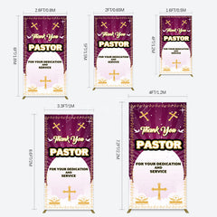 Aperturee - Aperturee Purple Sun Rays Cross Thank You Pastor Rectangle Backdrop