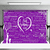 Aperturee - Aperturee Purple Various Languages I Love You Best Mom Backdrop