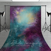 Aperturee - Aperturee Purple Yellow Green Mixed Painterly Sweep Backdrop