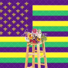 Aperturee - Aperturee Purple Yellow Green Usa Flag Mardi Gras Backdrop