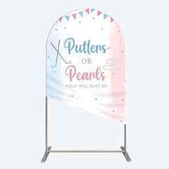 Aperturee Aperturee Putters Pearls Dots Baby Gender Reveal Arch Backdrop