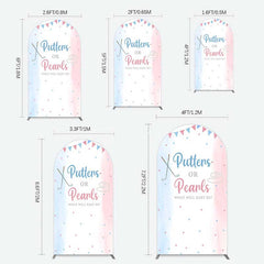 Aperturee Aperturee Putters Pearls Dots Baby Gender Reveal Arch Backdrop