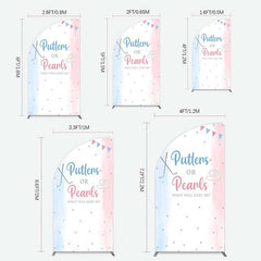 Aperturee Aperturee Putters Pearls Dots Baby Gender Reveal Half Moon Arch Backdrop
