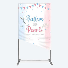 Aperturee Aperturee Putters Pearls Dots Baby Gender Reveal Rectangle Backdrop