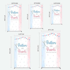Aperturee Aperturee Putters Pearls Dots Baby Gender Reveal Rectangle Backdrop
