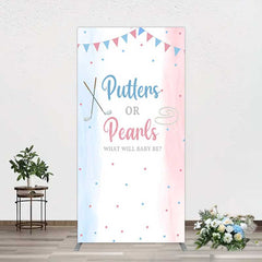 Aperturee Aperturee Putters Pearls Dots Baby Gender Reveal Rectangle Backdrop