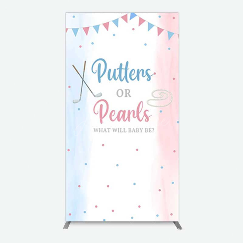 Aperturee Aperturee Putters Pearls Dots Baby Gender Reveal Rectangle Backdrop