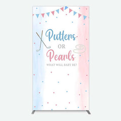 Aperturee Aperturee Putters Pearls Dots Baby Gender Reveal Rectangle Backdrop