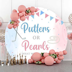 Aperturee Aperturee Putters Pearls Dots Baby Gender Reveal Round Cover