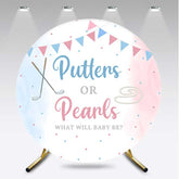 Aperturee Aperturee Putters Pearls Dots Baby Gender Reveal Round Cover