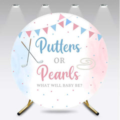 Aperturee Aperturee Putters Pearls Dots Baby Gender Reveal Round Cover