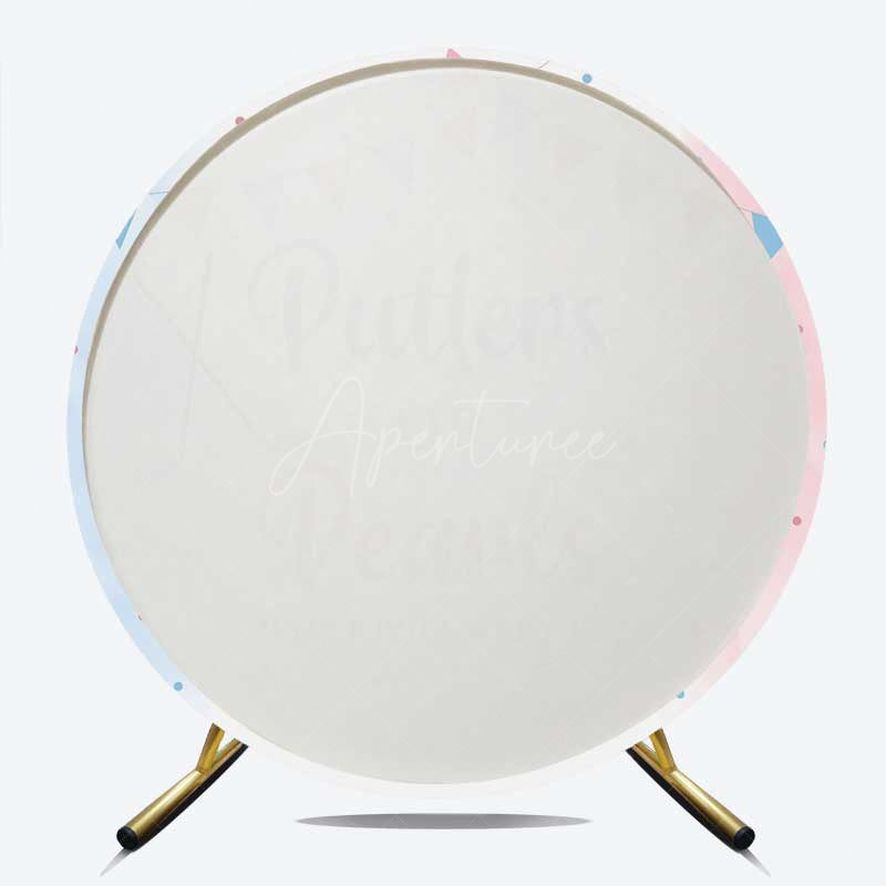 Aperturee Aperturee Putters Pearls Dots Baby Gender Reveal Round Cover