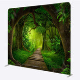 Aperturee - Aperturee Quiet Forest Trail Green Square Tension Backdrop