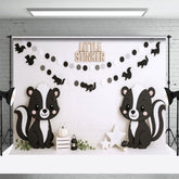 Aperturee - Aperturee Raccoon Little Stinker White Wall Cake Smash Backdrop