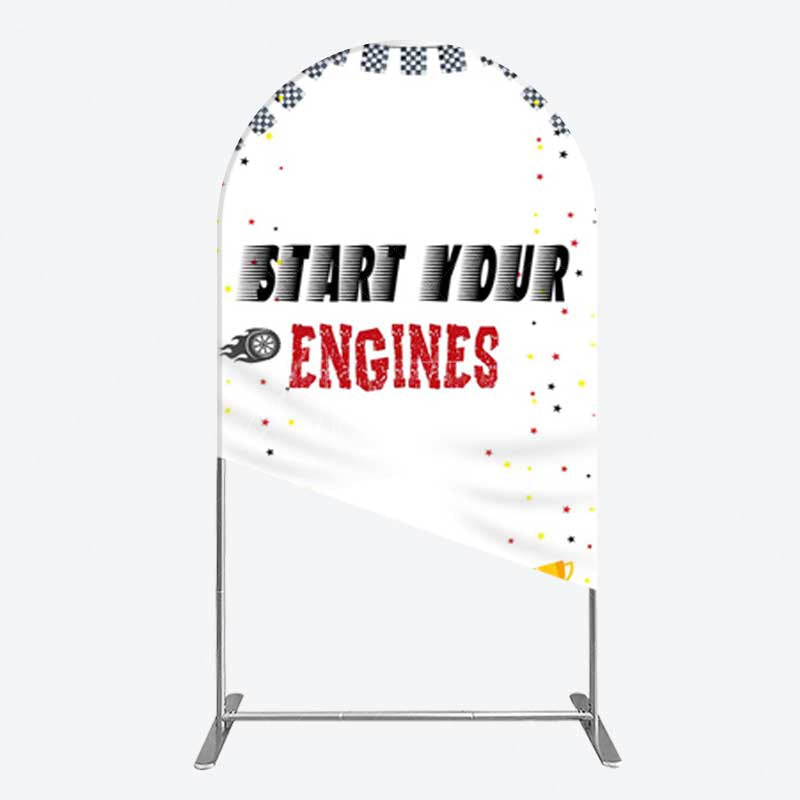 Aperturee Aperturee Racing Start Engines Boy Birthday Arch Backdrop