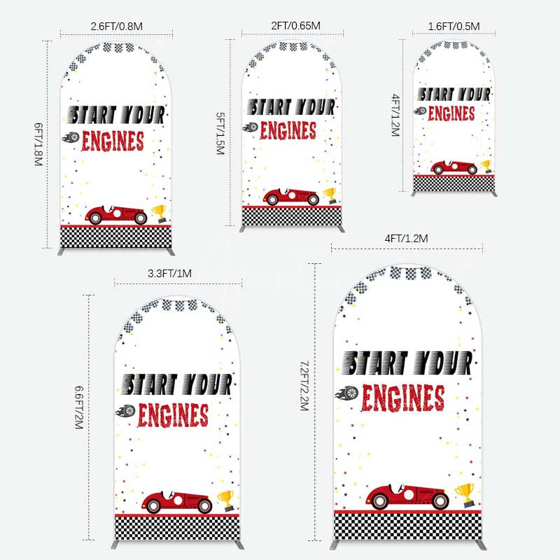 Aperturee Aperturee Racing Start Engines Boy Birthday Arch Backdrop