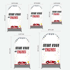 Aperturee Aperturee Racing Start Engines Boy Birthday Arch Backdrop