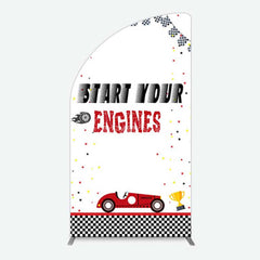 Aperturee Aperturee Racing Start Engines Boy Birthday Half Moon Arch Backdrop