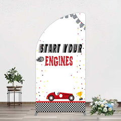 Aperturee Aperturee Racing Start Engines Boy Birthday Half Moon Arch Backdrop