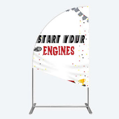 Aperturee Aperturee Racing Start Engines Boy Birthday Half Moon Arch Backdrop