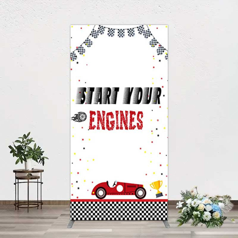 Aperturee Aperturee Racing Start Engines Boy Birthday Rectangle Backdrop