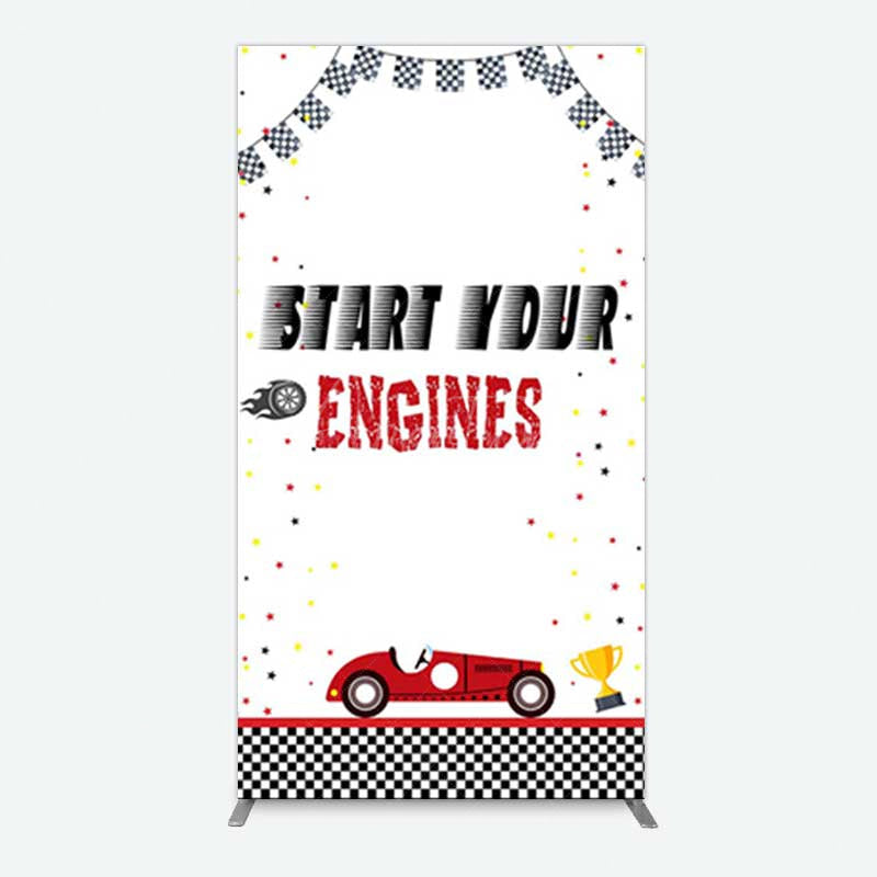 Aperturee Aperturee Racing Start Engines Boy Birthday Rectangle Backdrop