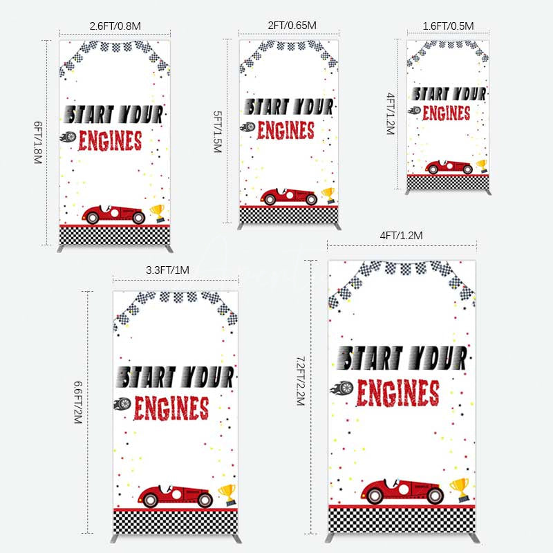 Aperturee Aperturee Racing Start Engines Boy Birthday Rectangle Backdrop