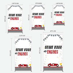 Aperturee Aperturee Racing Start Engines Boy Birthday Rectangle Backdrop