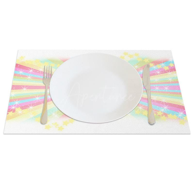 Aperturee - Aperturee Radiant Rainbow Glow Party Decor Set of 4 Placemats