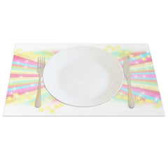 Aperturee - Aperturee Radiant Rainbow Glow Party Decor Set of 4 Placemats
