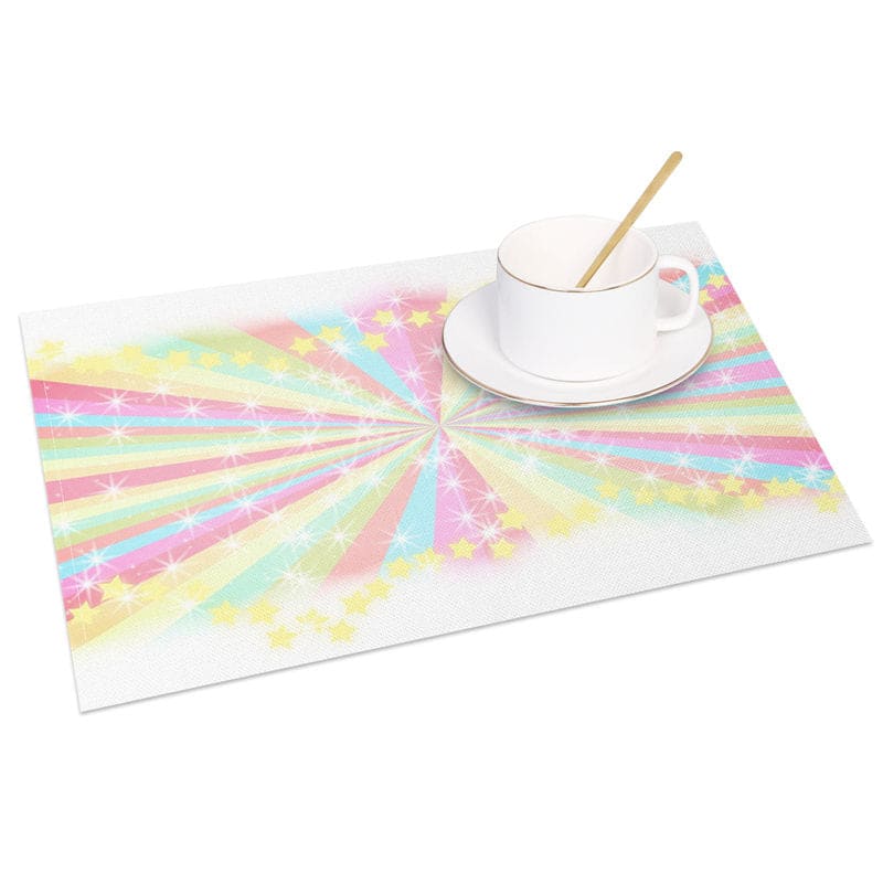 Aperturee - Aperturee Radiant Rainbow Glow Party Decor Set of 4 Placemats