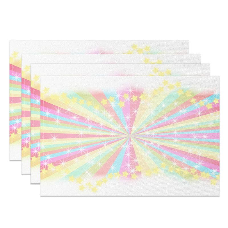 Aperturee - Aperturee Radiant Rainbow Glow Party Decor Set of 4 Placemats