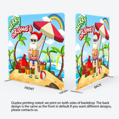 Aperturee - Aperturee Rainbow Beach Santa Merry Christmas In July Backdrop