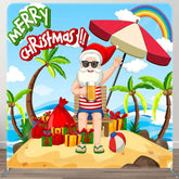 Aperturee - Aperturee Rainbow Beach Santa Merry Christmas In July Backdrop