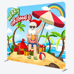 Aperturee - Aperturee Rainbow Beach Santa Merry Christmas In July Backdrop